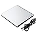 ZSMJ USB3.0 Ultra Slim Portable DVD CD Drive Read writer Burner,External DVD Optical Drive CD+/-RW DVD +/-RW Superdrive for Apple Mac Macbook Pro and laptop (Silvery)
