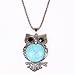 Qiyun (TM) Turquoise Blue Owl Pendant Chain Necklace Dangle Earrings Cuff Bracelet Set