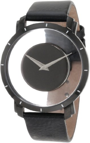 Akribos XXIV Men's 'Impeccable' Swiss Quartz Stainless Steel and Leather Casual Watch, Color:Black (Model: AKR412BK)