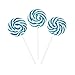 Light Blue Swirl Lollipop Sucker - Bulk Set of 24 Individually Wrapped Pops - Candy Buffets, Graduation Parties, Anniversaries & Weddings