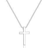 Ursteel S925 Sterling Silver Cross Pendant for Men, 16-24 Inch Necklace for Men
