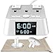 Alarm Clock with USB Charger UL Listed - Alarm Clock Charging Station Dock with 2 AC Outlets and 3 USB Ports Surge Protector, 6ft Extendsion cord, USB Bedside Alarm Clock For Bedrooms Home Dorm Hotel