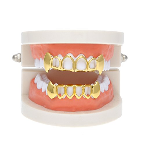 Aovr new 14k gold plated hip hop bling bling teeth fang…