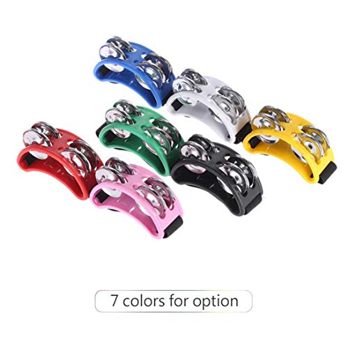 Baynne Foot Tambourine Percussion with Double Row Steel Jingles - Foot Shaker Musical Instrument Drum for Kids KTV Party Shoes Toy Gift Singer - Thumbnail 4