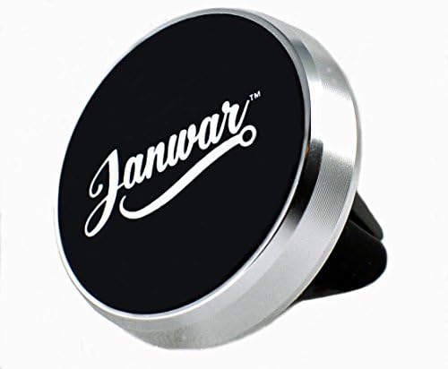 JANWAR Universal Magnetic Air Vent Car Mount with Latest 4-Magnet Snap/Release Features + 2 metal plates - Iphone, Samsung, Android, HTC, Galaxy, Cell Phone (Premium Silver)