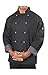 Mens Long Sleeve Active Chef Coat, Black with Slate Accent, L