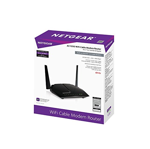 NETGEAR AC1200 (8x4) WiFi DOCSIS 3.0 Cable Modem Router (C6220) Certified for Xfinity from Comcast, Spectrum, Cox, Cablevision & more