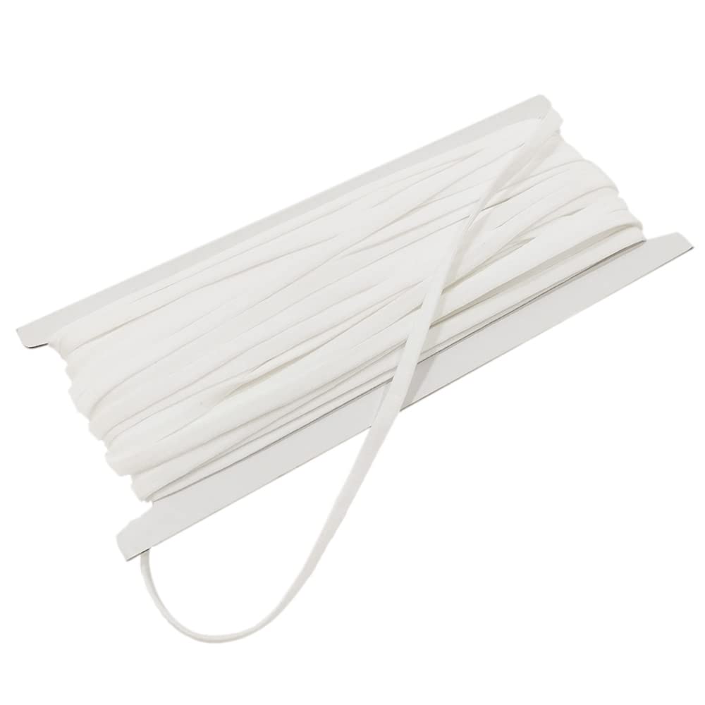 16 Meter Elastic Band for Masks 16m x 5mm, Elastic Band for Sewing, Thin Elastic Band, Elastic Ribbon for Sewing and Crafts, Elastic Band White, (16m x 5mm)