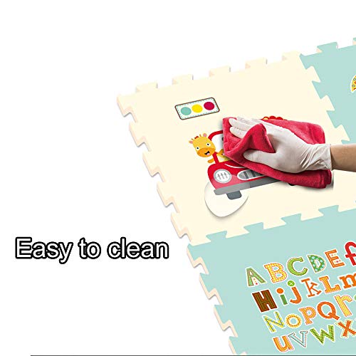 Thicken Baby Activity Gym and Play Mat, Extra Large Foldble Crawling Playmat Floor Mat, 9Pcs Exercise Mat Solid Foam EVA Play Mat Skidproof Soft Cushioned Floor Mat Kids Puzzle Toy Gift (Multicolor)