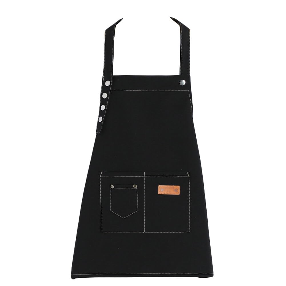 Oyccen Kids Painting Aprons Adjustable Waterproof Art Apron with Pockets Canvas Children Apron for Painting Baking Artist