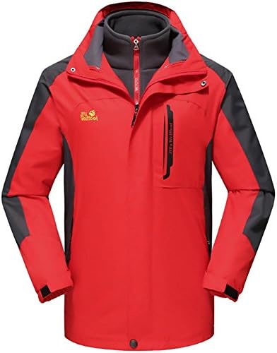 M&amp;C Couple models three in one two-piece jacket Plus velvet thickening Large size Jacket , men red , 3xl