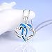 Victoria Jewelry 925 Sterling Silver Created Blue Opal Birthstone Heart Shaped Pendant