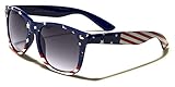 Sunglasses Classic 80’s Vintage Style Design (Flag Theme Stars & Stripes)
