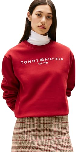 Tommy Hilfiger Damen Sweatshirt ohne Kapuze, Rot (Regatta Red), 3XL