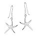 AeraVida Minimalist Nautical Starfish 925 Sterling Silver Dangle Earrings