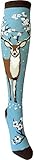 ModSock Womens Antler Blossoms Knee Socks 6-10 Slate Blue