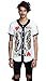 PIZOFF Short Sleeve Arc Bottom 3D King of Heart Print Baseball Jersey Shirt Y1724-5-L