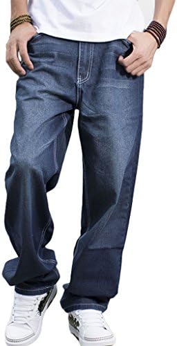 RUIXI Men's Hip Hop Baggy Jeans Loose Street Style Denim Long Pants