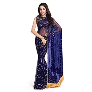 Womanista Women’s Jacquard Georgette Saree with Blouse