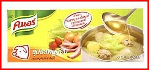 Knorr Pork Bouillon Cubes for Broth Soup Thai Food Recipe Pack 12 Cubes 120g