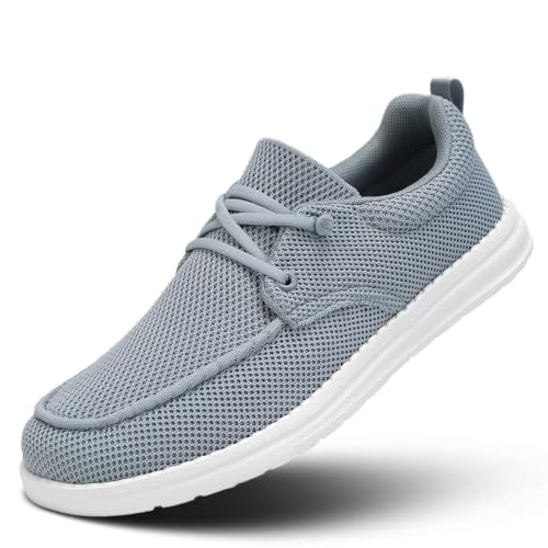 Women's Walking Shoes Breathable Mesh Slip-on Lightweight Casual Boat Sneakers Comfort Soft Sole Daily Driving Shoes for Women Grey at Amazon
