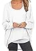 Guandiif Women Baggy Shirts Batwing Sleeve Pullover Tops Casual Tee Knit Oversize Loose Sweatshirt