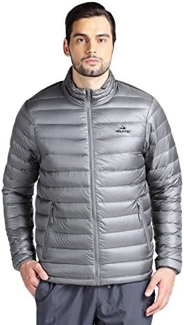 MOUNTEC Outdoors Men's Premium Goose Down Insulated Jacket Packable Lightweight Coat Short Down Coat