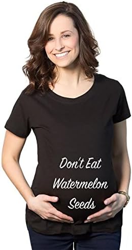Maternity Don't Eat Watermelon Seeds T Shirt Funny Pregnancy Tee For Expecting Mothers (L)