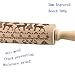 Wood Rolling Pins for Baking Embossed Professional Dough Roller for Cookies with Patterns(16.9