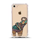 iPhone 7 Shock Absorbent Case (4.7 inch screen), colorful elephant Design