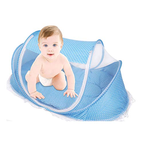 Bersun Travel Crib ,Baby Tent, Baby Bed ,Instant Pop Up Portable Baby Travel Bed With Mosquito Net With Pad