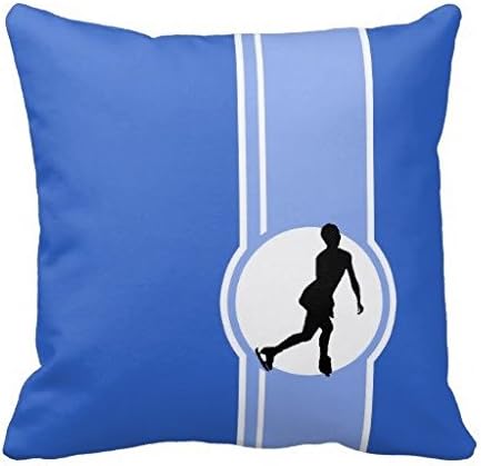 Blue Figure Skating Throw Pillow Case