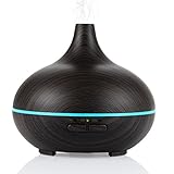 NexGadget Aroma Diffuser Humidifier, Wood Grain 150ml Ultrasonic Essential Oil Diffuser Cool Mist Humidifier for Home, Yoga, Office, Baby Room, Aromatherapy Practice, Massage Parlor