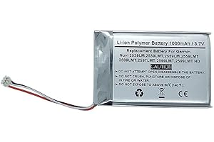 STARTONG 1000mAh 3.7V GPS Navigator Replacement Battery for Garmin Nuvi 2539LM 2539LMT 2559LM 2559LMT 2589LMT 2597LMT 2599LMT 2599LMT HD，010-01187-01, AI32AI32FA14Y