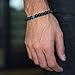 Benevolence LA Blue Water - Semi-Precious Natural Stones: Handmade 8mm Stretch Beads Beaded Matte Black