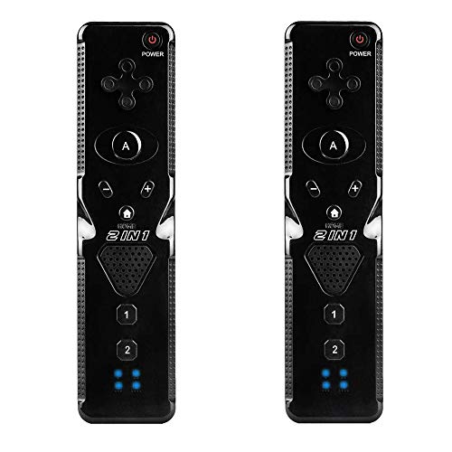 Poulep Wireless Remote Controller for Nintendo Wii Wii U Console with Motion Plus - Black and Black - Thumbnail 7