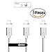 Netdot 3Pack 3rd Generation 3.3Feet Nylon Braided Magnetic Cable for Apple Device(3.3 Feet Lightning/3 Pack silver)