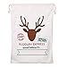 Extra Large Cotton Santa Bag with Drawstring Tie Closure | 39 x 27 Santa Sack for Christmas Presents, Stocking Stuffers & Holiday Gifts (1 PC)