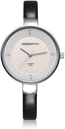 SMEETO Fashion Quartz Watch Women Sale Luxury Sexy Diamonds decoration Genuine Leather (black color)