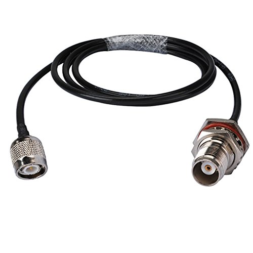 2ft Rf Coaxial Cable Terminal Connector Tnc Female Bulkhead O-ring to TNC Male Straight Assembly Pigtail Extension Rg58 60cm for Wireless Antenna Ships From USA