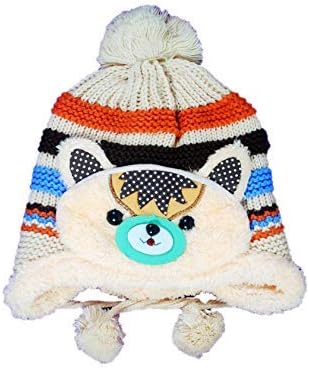 Krystle Baby Boy's |Baby Girl's Kids Wool Fur Cap with Fur inside, Extra Cozy, Warm, Comfortable for Winter Season (Fawn)