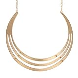 SWHITE Luxury 3 Layers Semicircle Golden Chain Statement Necklace