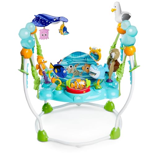 , Disney Baby, Centro Giochi di attività Saltellante, alla Ricerca di Nemo, 13+ Giocattoli, Stazione con Musica e Luci, Seduta Girevole a 360°, Regolabile, Sviluppo Motorio, da 6 Mesi+