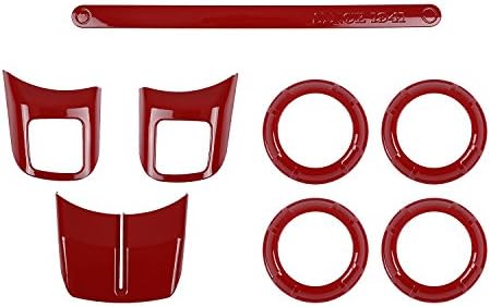Jeep Wrangler Red Air Conditioning Vent Cover Trim for 2011-2017 Jeep JK &amp; Wrangler Unlimited - 4PCS/Set