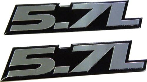 Empire Paintball ERPART 5.7L SILVER on Black Old Skool Highly Polished Real Aluminum Auto Emblem Badge Nameplate (Pack of 2)