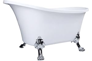 Kingston Brass VTND512824WAC1 Aqua Eden 51-Inch Acrylic Clawfoot-Tub, No-Faucet Drillings, White/Polished Chrome