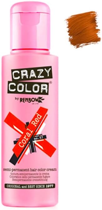 Crazy Color Renbow Coral Red No.57 Semi-Permanent Hair Color 100ml