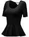 FPT Womens Short Sleeve Crewneck Jersey Peplum Top (S-3XL)