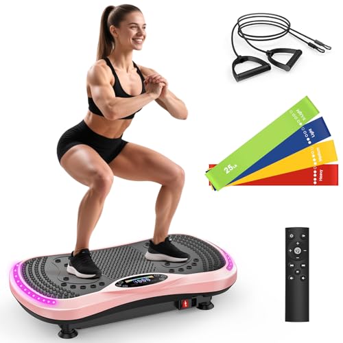 Vibration Plate Exercise Machine for Lymphatic Drainage, Vibration Machine for Full-Body Weight Loss Shaping, Vibrate Fitness Platform 400 Lbs & 200 Adjustable Speeds