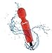 Rechargeable Personal Massager - Powerful Multi Speed Vibration - Whisper Quiet - Waterproof - for Muscle Tension Relief in Neck, Back, Shoulders, Legs and Feet - Red